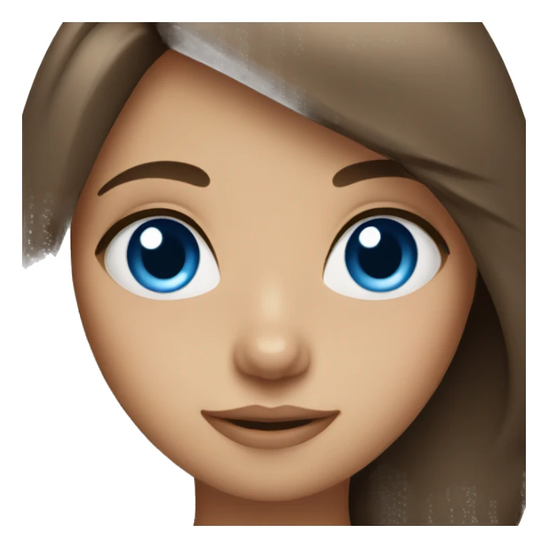 Brown hair girl with blue eyes sticker