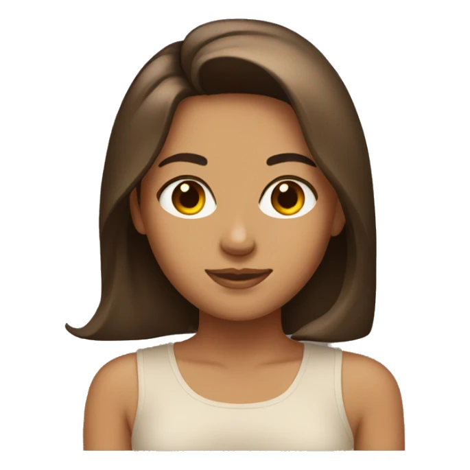 Brunette tan with brown eyes sticker
