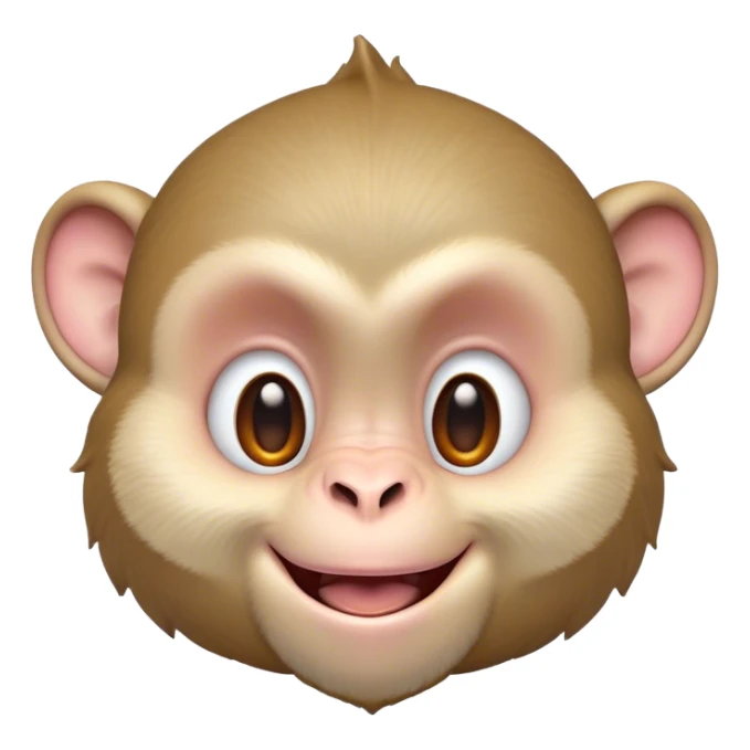 Cinematic Cheeky Macaque Portrait Emoji, Grinning mischievously with a tilted head and a playful smirk, showcasing a smart, agile build with soft, textured fur and wide, sparkling eyes pulling a funny face, Simplified yet strikingly expressive features, highly detailed, glowing with a warm, vibrant radiance, high shine, spirited and impish, stylized with an air of cheeky primate mischief, focused and teasing, soft glowing outline, capturing the essence of a cheeky macaque that looks ready to jump out of the screen with playful charm! sticker