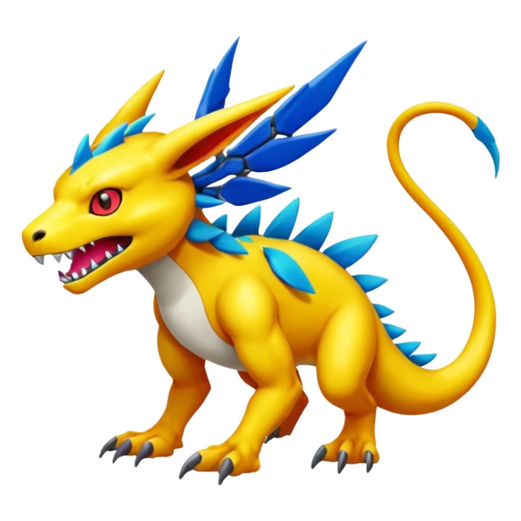  colorful modern Fakémon-Digimon-Vernid-creature (full body) sticker