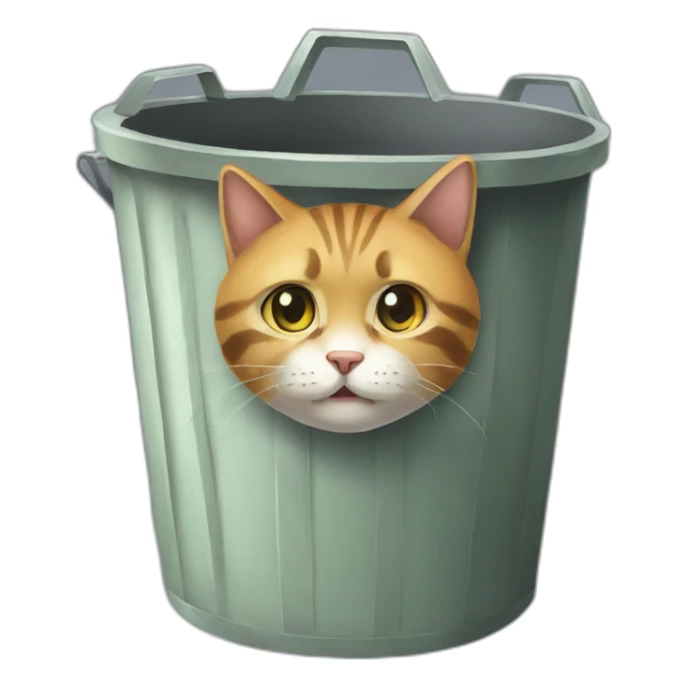 a garbage can full of nekoarc sticker
