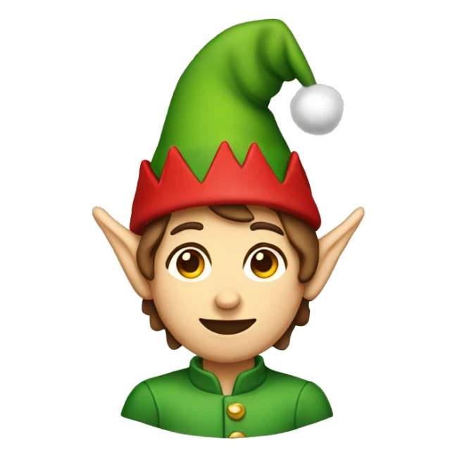 Christmas elf with brown hair sticker