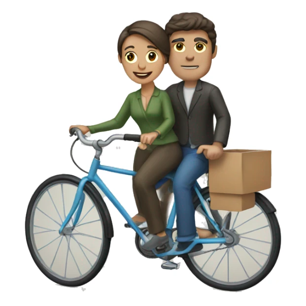 Bicycle man and woman sticker