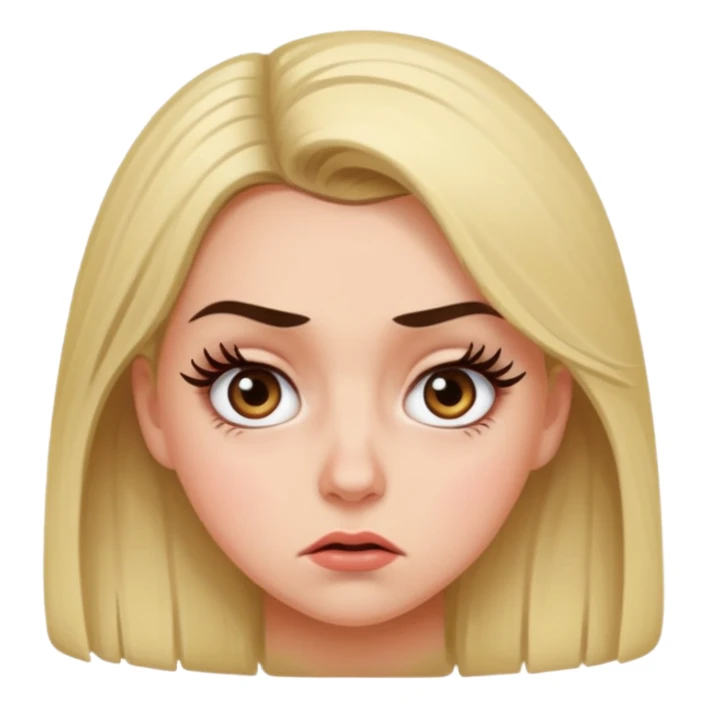 Girl with big lashes rolling her eyes sticker