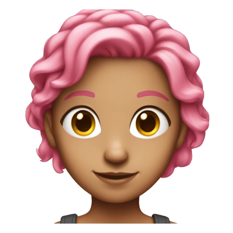 smiling girl with pink hair sticker