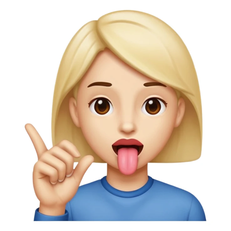 Tongue out with hand to the side  sticker