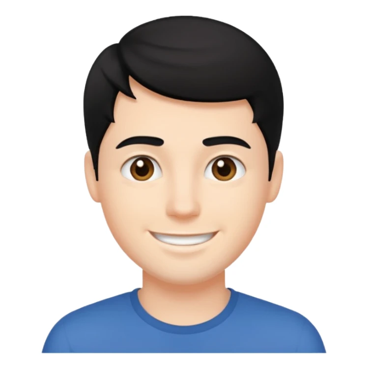 Joven blanco de buena parecencia cabello negro sticker