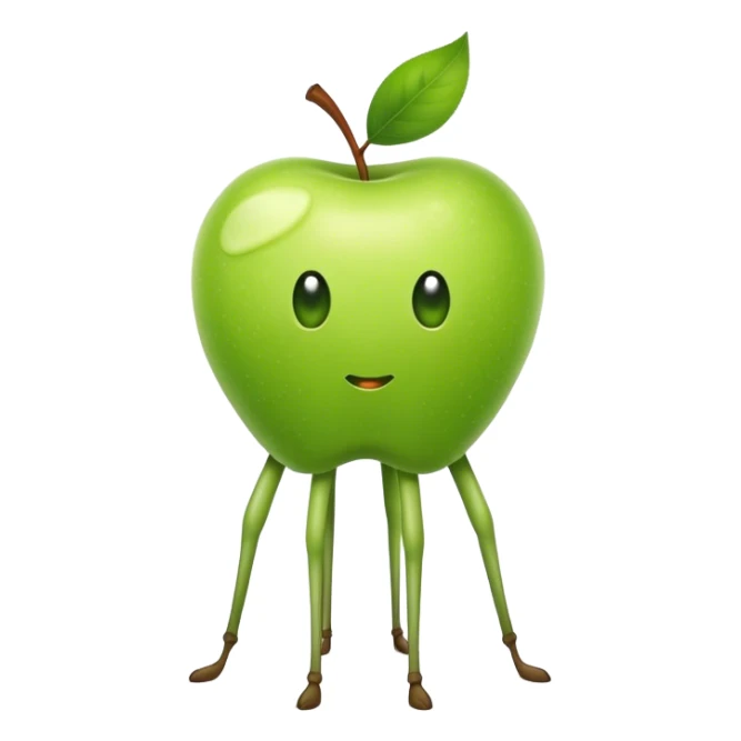 sussy green apple with long legs  sticker