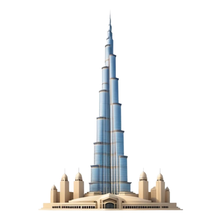 Burj Khalifa, minimalist light beige, no accents sticker