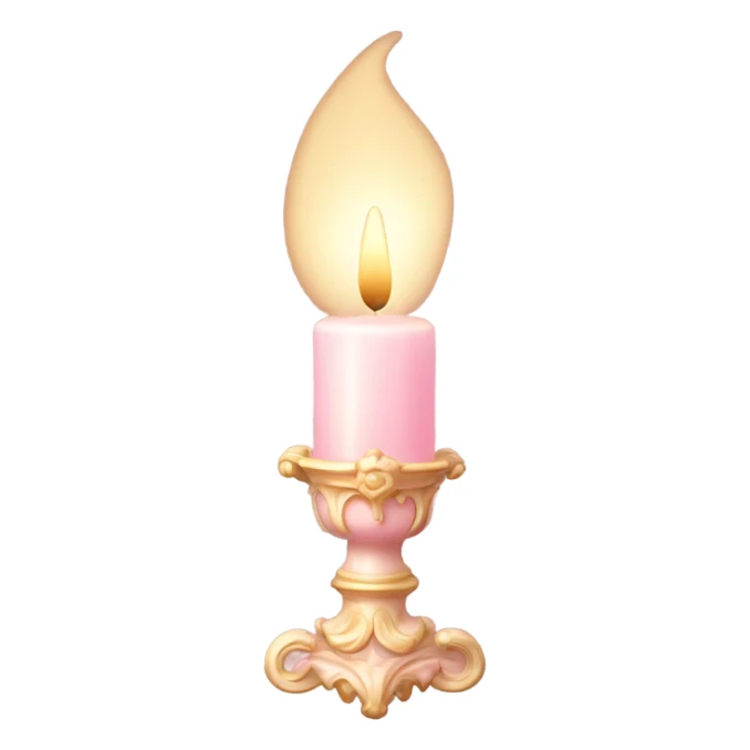 light pink candler with a faint candlelight, Rococo style sticker