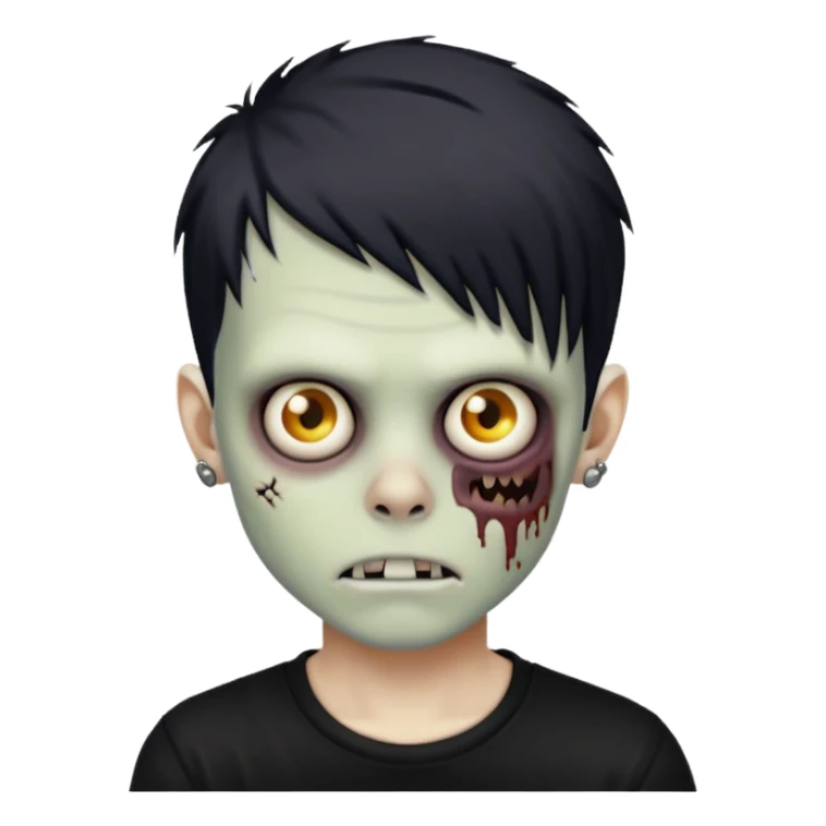 zombie boy with piercings emo hair and black shirt sticker