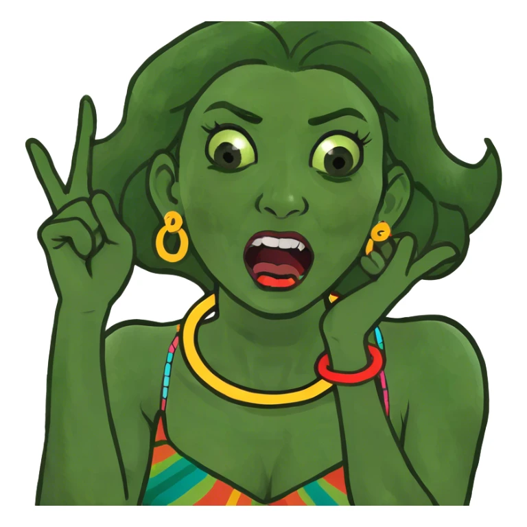 Arms crossed holding neck screaming woman  sticker