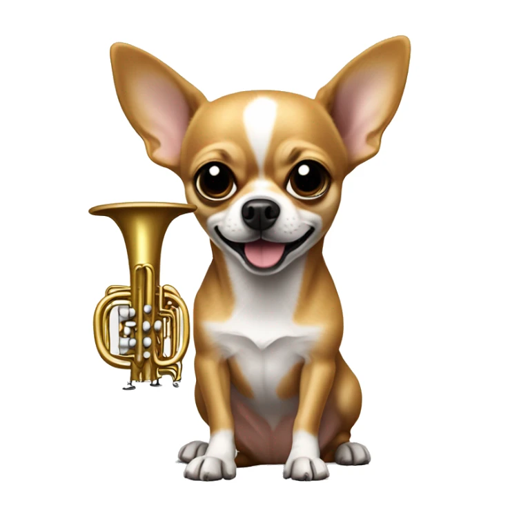 chihuahua qui joue de la trompette sticker