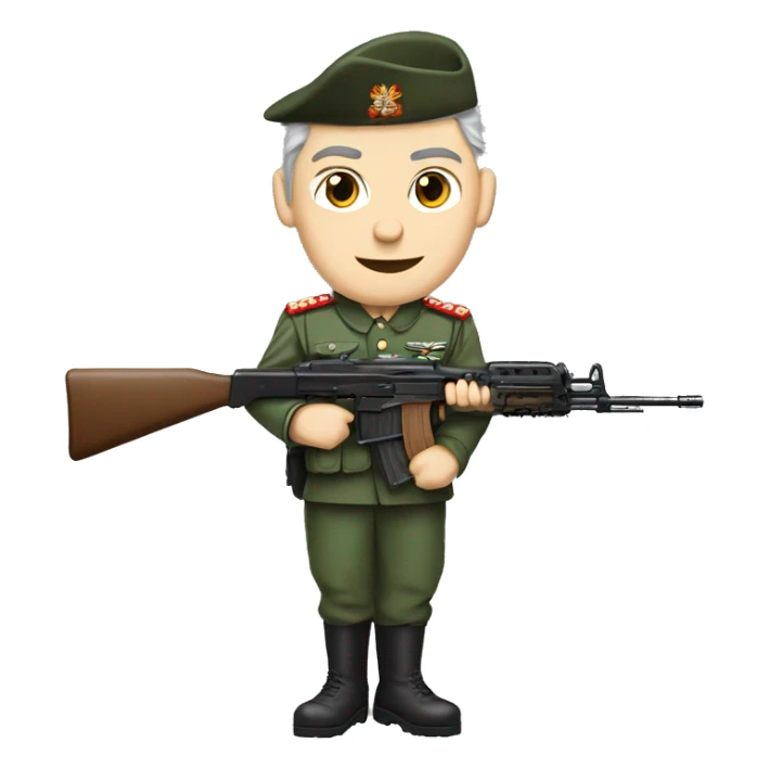 Mikhail Kalashnikov in military uniform sticker