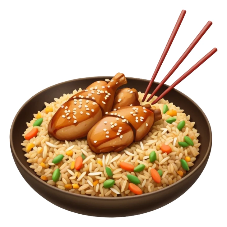 Teriyaki chicken and fried rice sticker