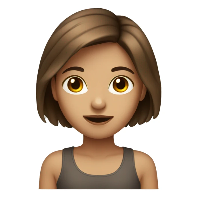 Mid length brown hair girl sticker