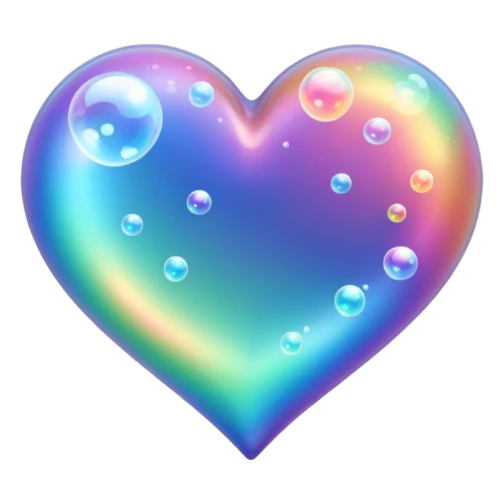 trail of bubbles no faces in heart  sticker