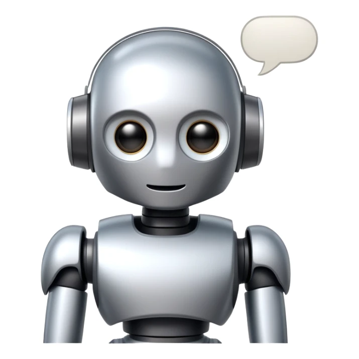 AI robot with speech bubble that has no filters or restrictions sticker