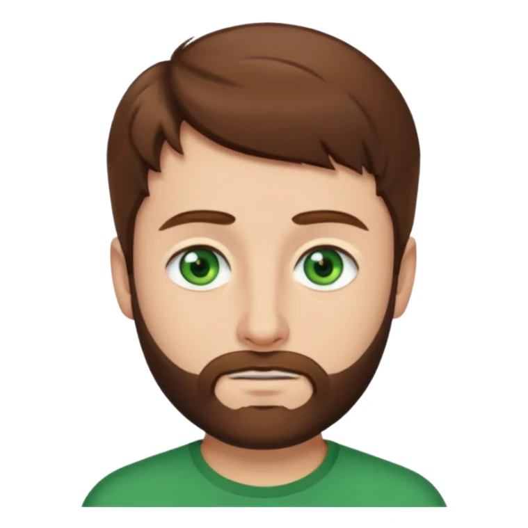 Richard brown hair and short beard, green eyes sticker