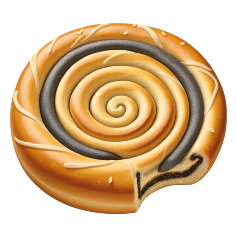 make an emoji of poppy seed roll, so that it looked like a cinnabon sticker