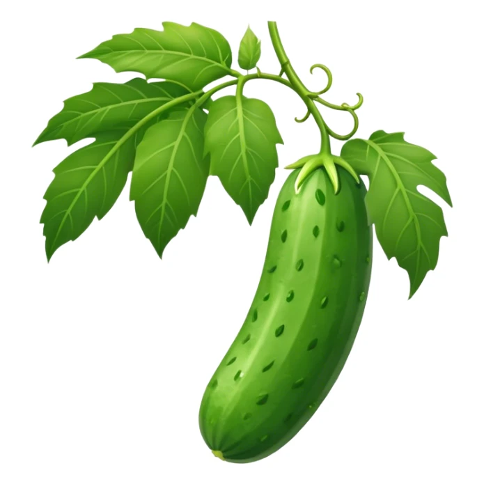 cucumber hangs on a palm branch sticker