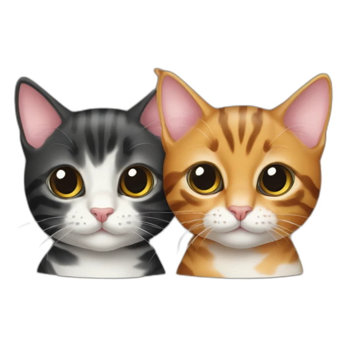 two-cats-bengal-and-cat-black-kitten-together sticker