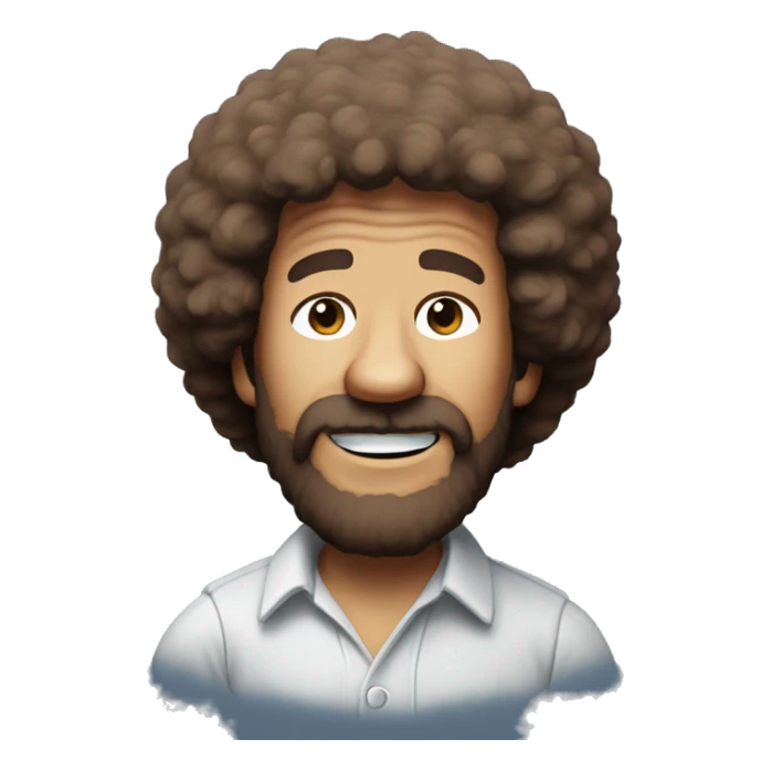 cell shaded bob ross sticker