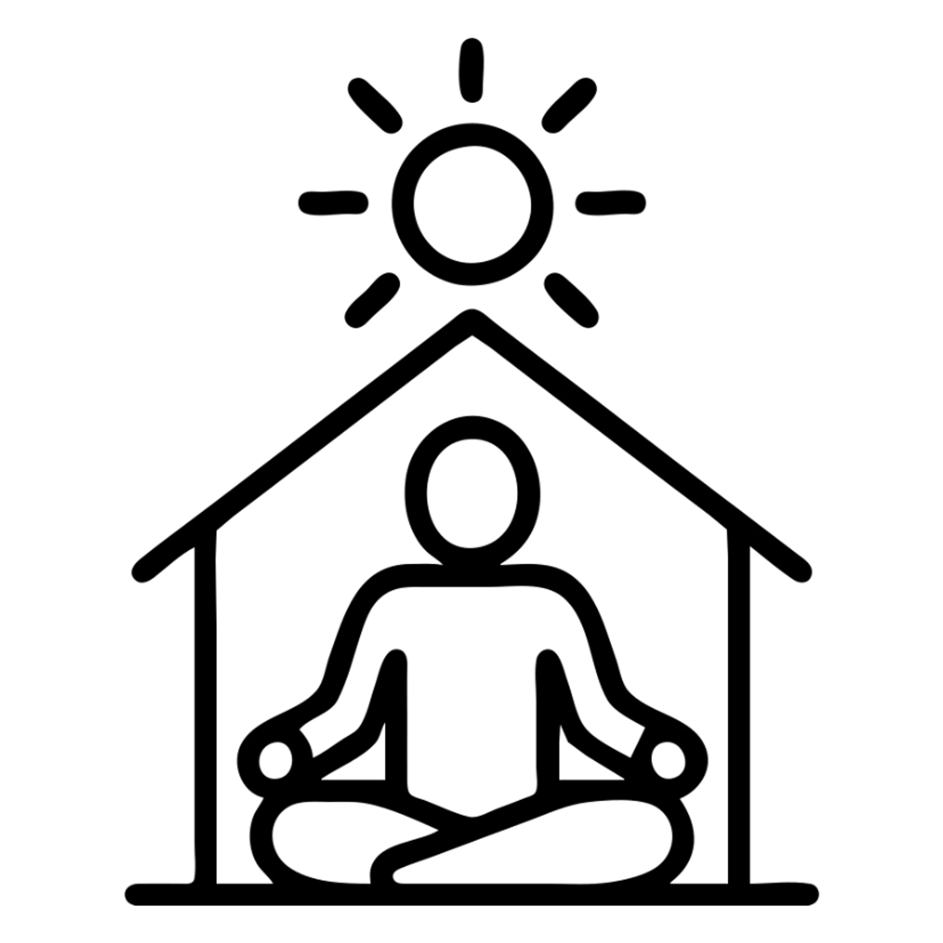 icon on the theme of yoga retreat classes.  sticker
