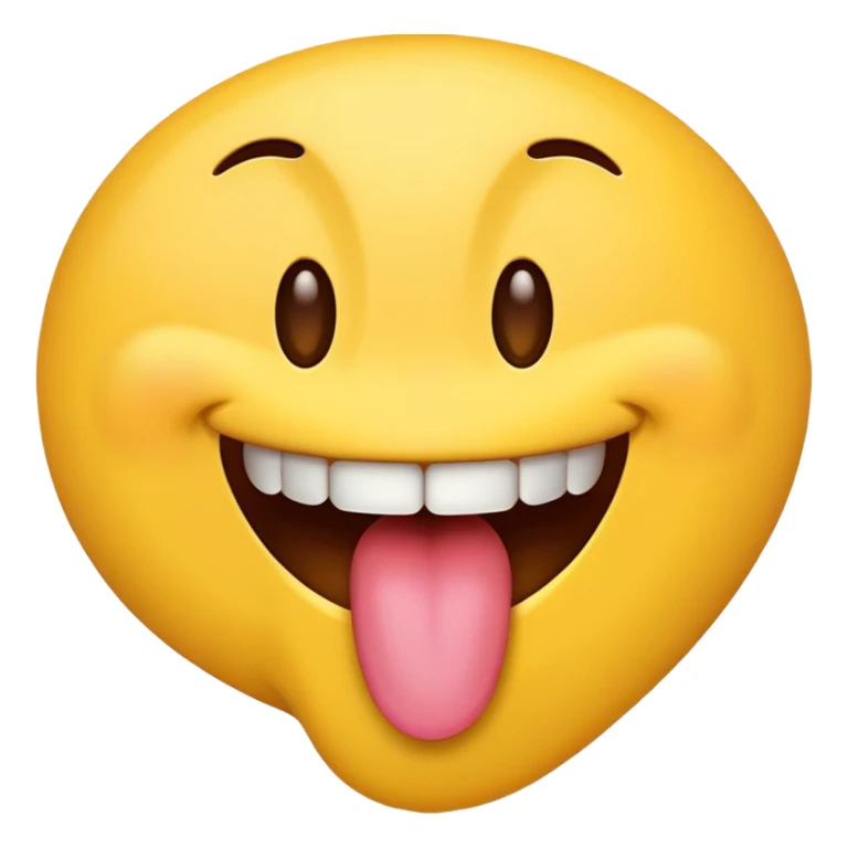 regular yellow emoji smiling but their tongue is covering their teeth  sticker