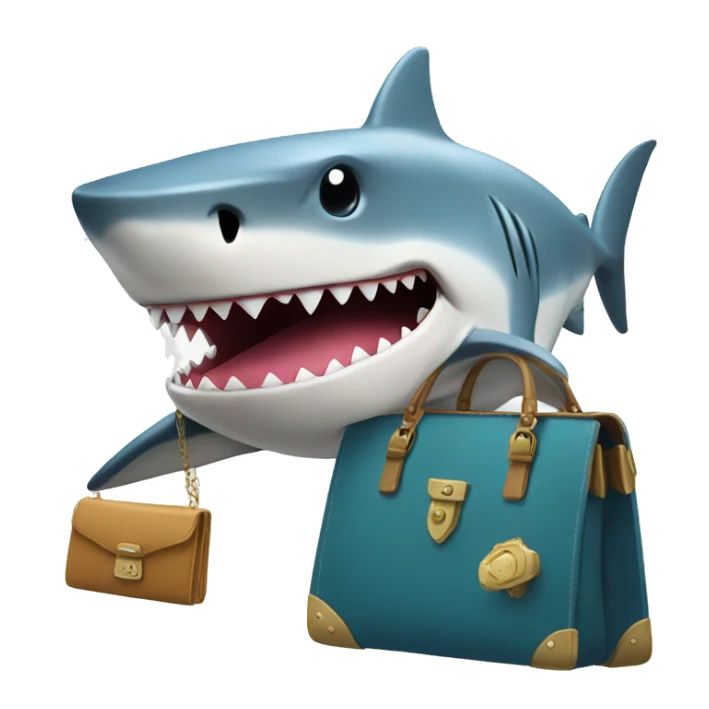 Shark with a purse sticker