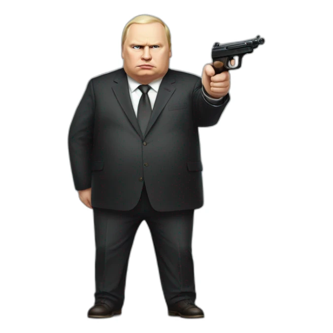 Vladimir Poutine morbidly obese Shooting nobody, full body sticker