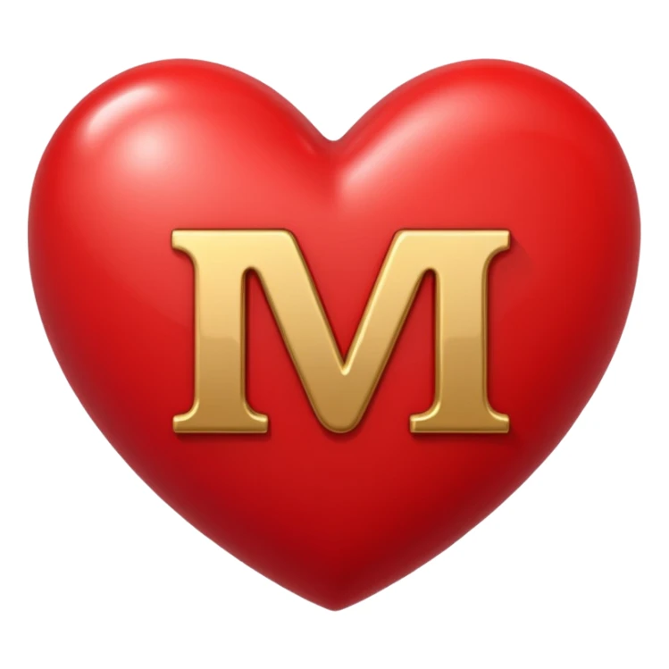 Crear a Heart with an M in the middle sticker
