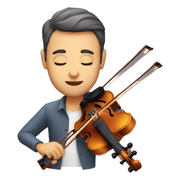 man playing the violon with eyes closed sticker