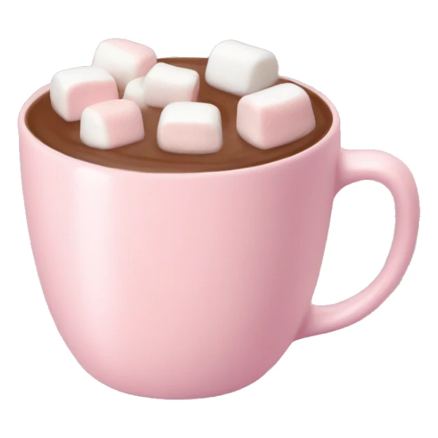 Light Pink mug of hot chocolate with marshmallows  sticker