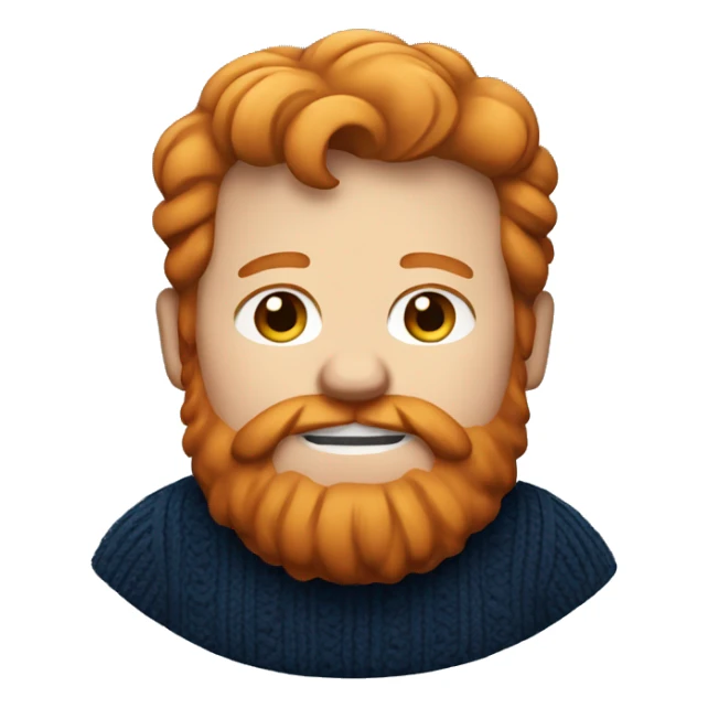 Ginger fat guy with but beard and dark blue sweater sticker
