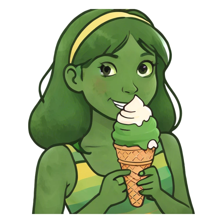 Girl had icecream sticker