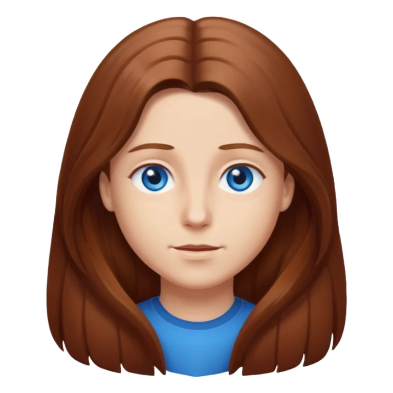 long hair chestnut color blue eyes sticker