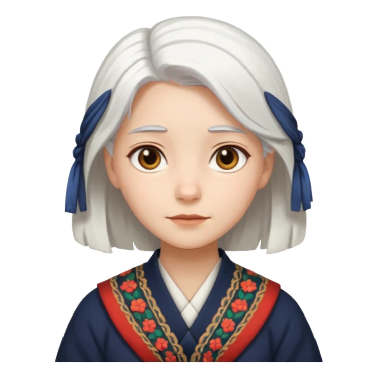 White hair monk girl sticker