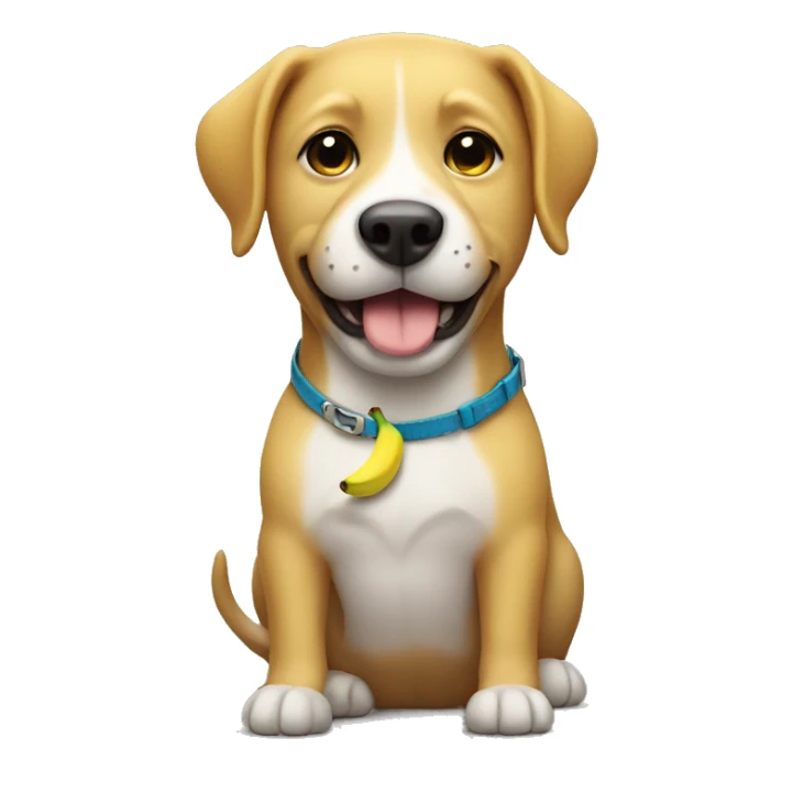 Dog with a banana in its hand sticker