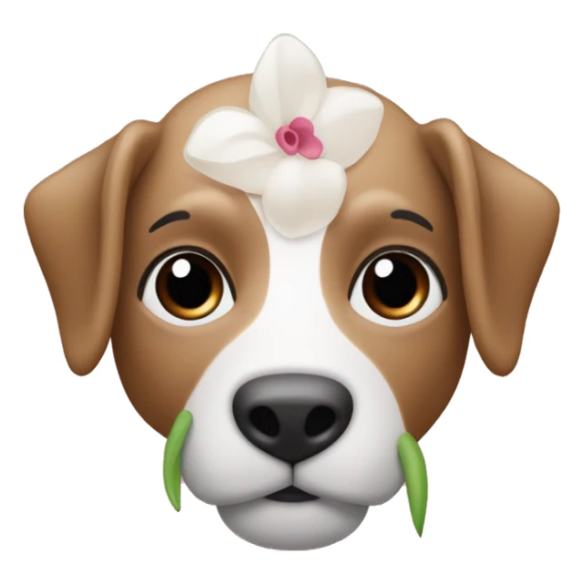 un pastore australiano con un fiocco rosa con il naso rosa e una piccola macchia marrone, tutta bianca con qualche macchia rossa e marrone chiaro  sticker