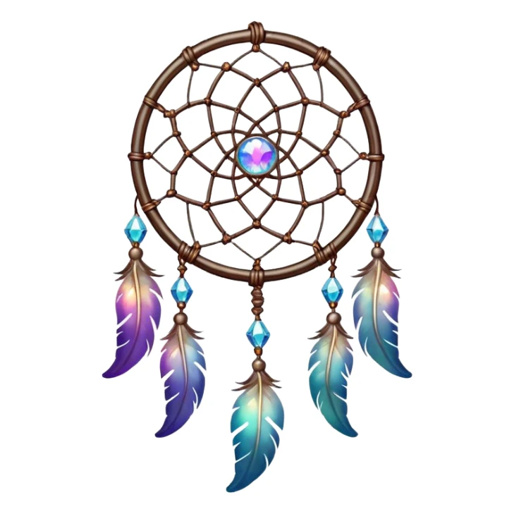 Iridescent nebula Dreamcatcher-suncatcher hanging from a thread sticker