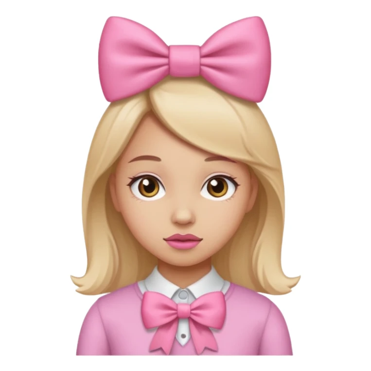 Una chica con moño Rosa para girls sticker