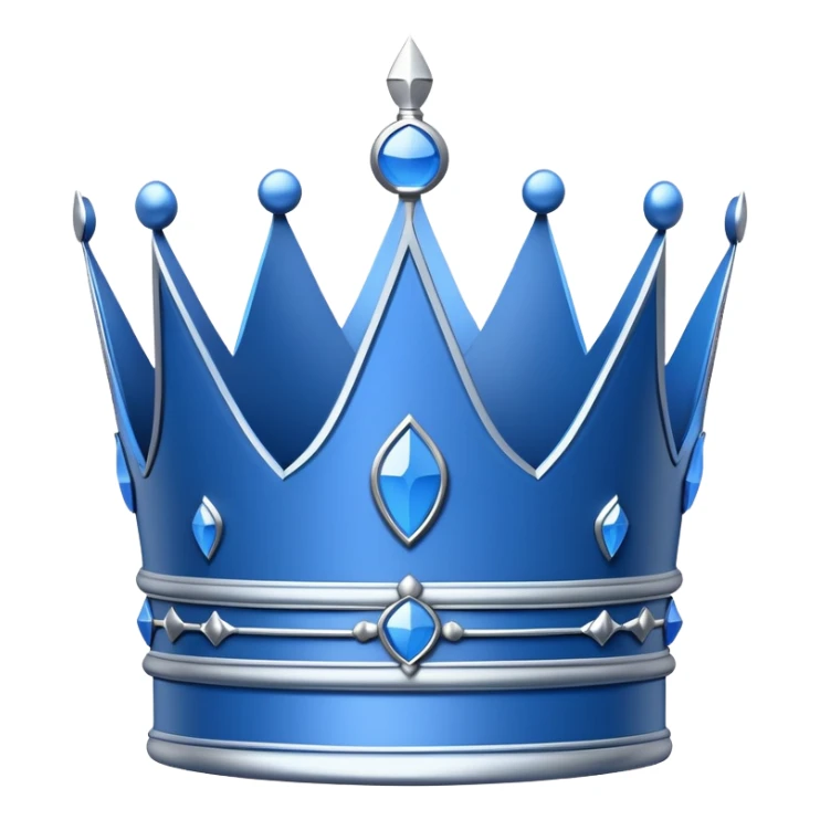 blue blueprint plan, side view, with white line drawing of a crown sticker