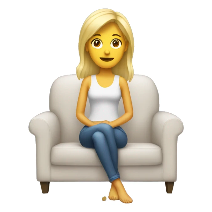 blonde woman sitting on couch sticker