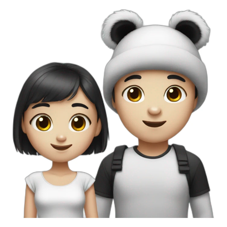 Panda brother and sister sticker