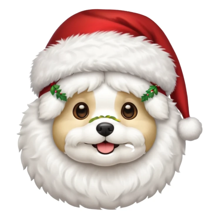 Bichon frisé emoji for x-mas sticker