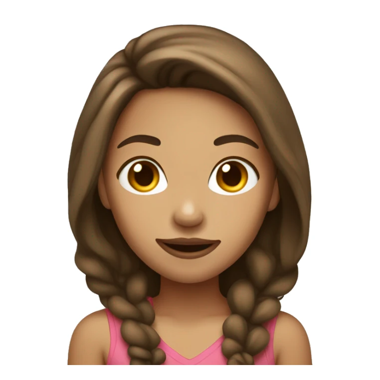 Light skin girl with brown hair with tongue out sticker