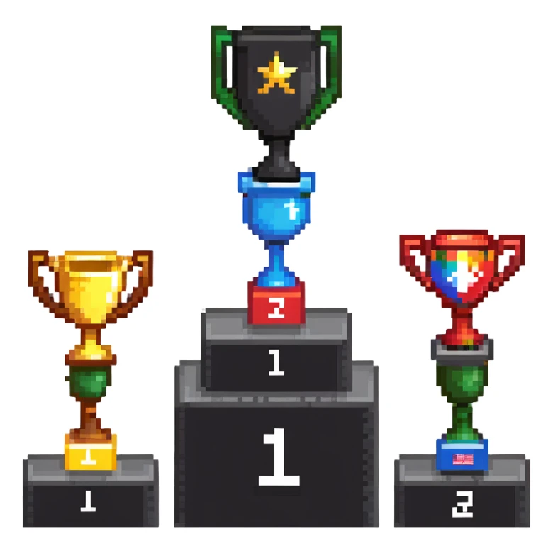 racing victory podium with three places for winners sticker