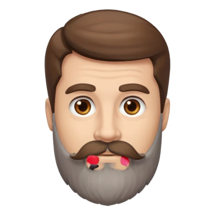 MALE, BROWN HAIR, GREY GOATY BEARD sticker