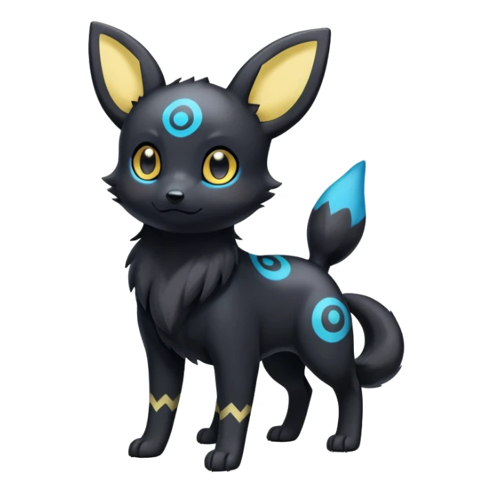 Kawaii Umbreon dark type Pokémon, full body sticker